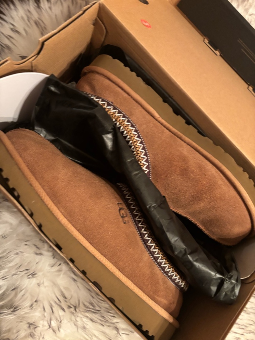 UGG Chestnut Suede Slip-On Clog with Decorative Trim - Picture 2 of 6